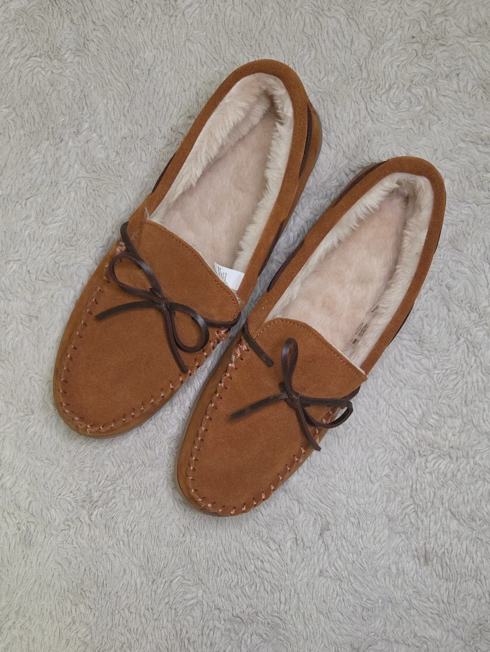 Men's J Crew Classic Suede Sherpa Lined House Shoes Sz 11
